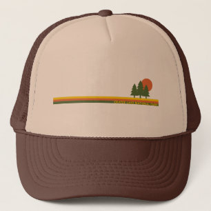 Crater Lake National Park Pine Trees Sun Trucker Hat