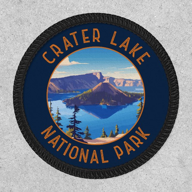 Crater Lake National Park Retro Distressed Circle Patch (Front)