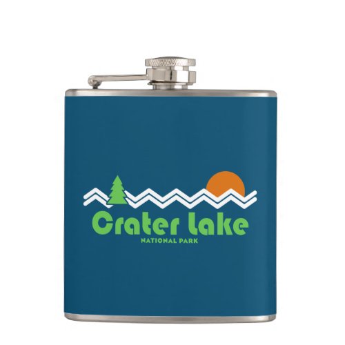 Crater Lake National Park Retro Flask