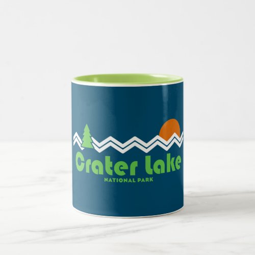 Crater Lake National Park Retro Two_Tone Coffee Mug