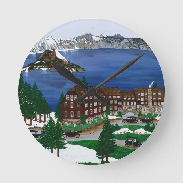 Crater Lake National Park Round Clock (Front)