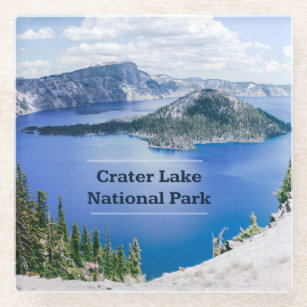 Crater Lake National Park Souvenir Glass Coaster