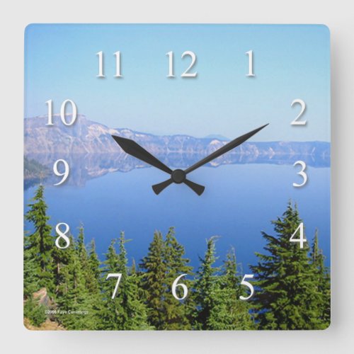 Crater Lake National Park Square Wall Clock