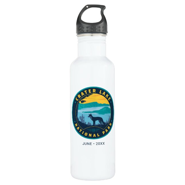 Crater Lake National Park Stainless Steel Water Bottle (Front)
