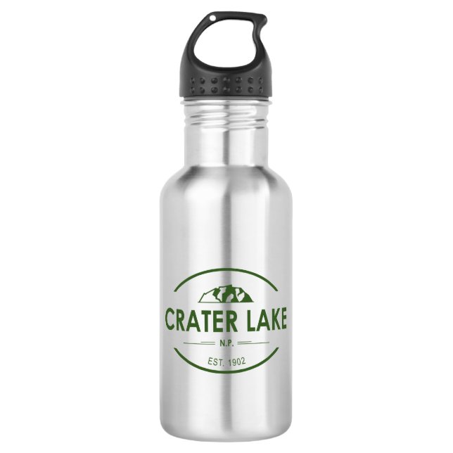 Crater Lake National Park Stainless Steel Water Bottle (Front)