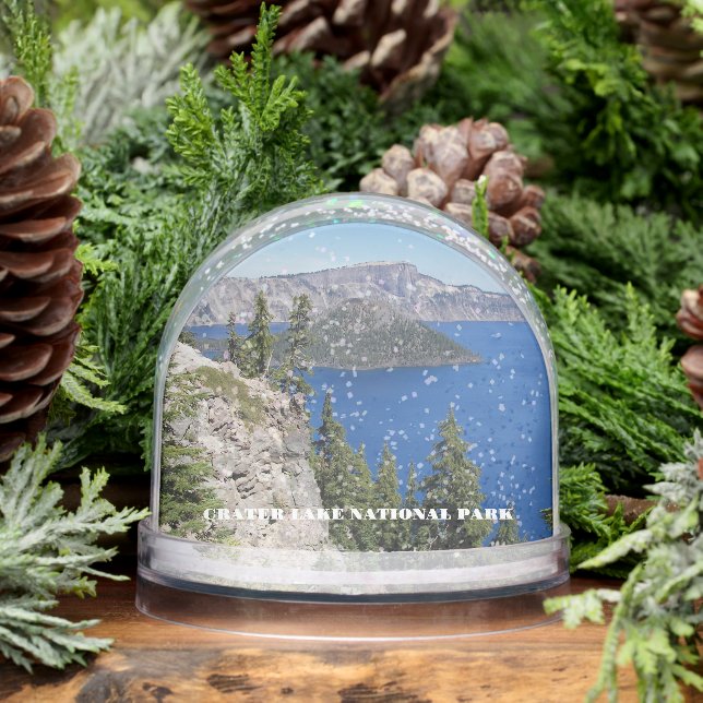 Crater Lake National Park Travel Photo Snow Globe (Winter)