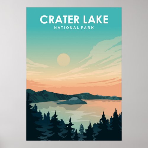 Crater Lake National Park Travel Poster