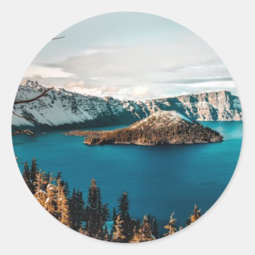 Crater Lake of Southern Oregon  Classic Round Sticker