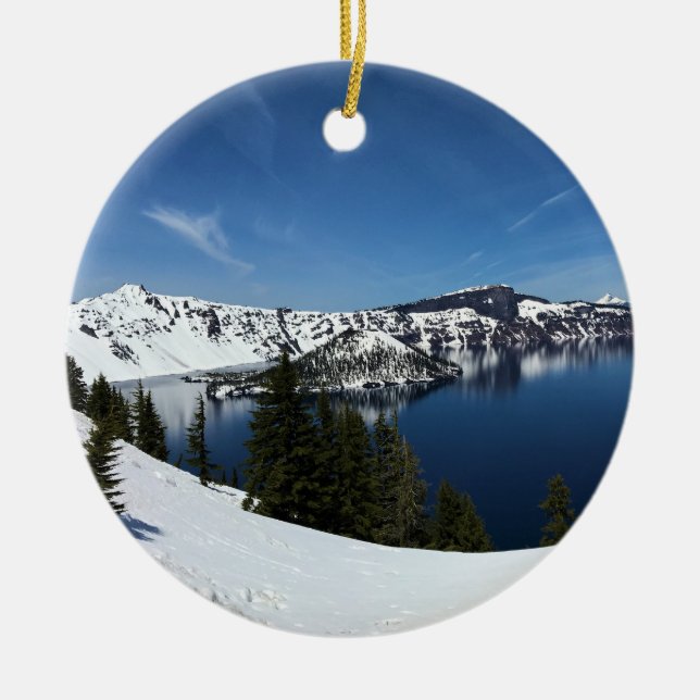 Crater Lake, Oregon Ceramic Ornament (Front)