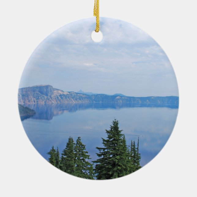 Crater Lake Oregon Ceramic Ornament (Back)