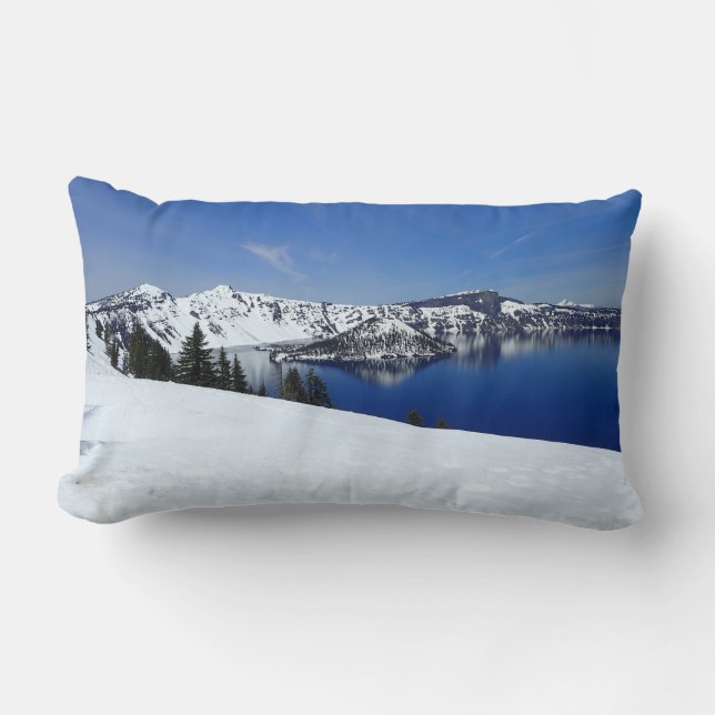 Crater Lake, Oregon Lumbar Pillow (Front)