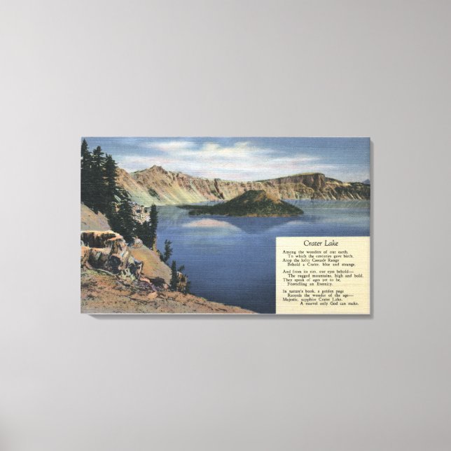Crater Lake, Oregon - Observation Canvas Print (Front)