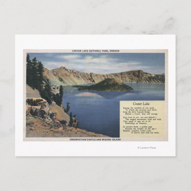 Crater Lake, Oregon - Observation Postcard (Front)