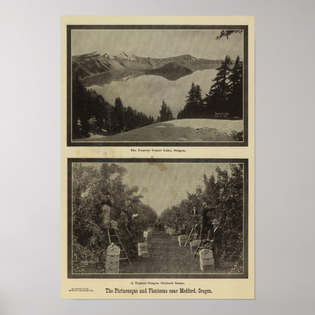 Crater Lake Oregon Orchard scene Poster (Front)