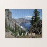 Crater Lake, Oregon, Scenic Photo Jigsaw Puzzle<br><div class="desc">This jigsaw puzzle features a scenic landscape photo of Crater Lake in Oregon. The word "Oregon" appears in white open-face font at the bottom of the puzzle. Image by ArtTower from Pixabay.</div>
