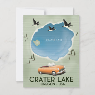 Crater Lake Oregon Travel map poster