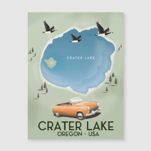 Crater Lake Oregon Travel map poster