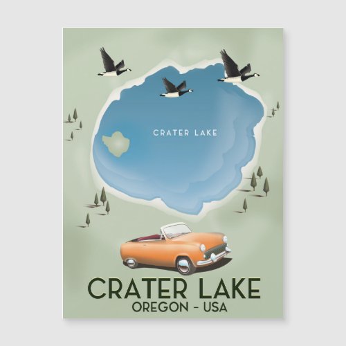 Crater Lake Oregon Travel map poster