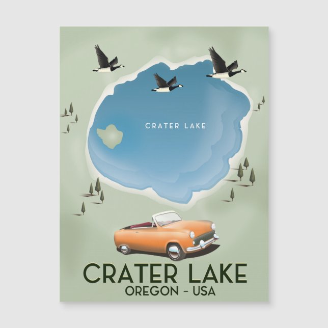 Crater Lake Oregon Travel map poster (Front)