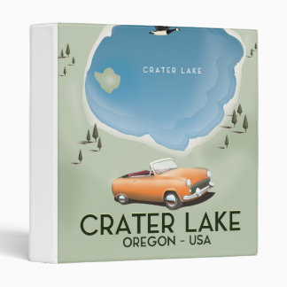 Crater Lake Oregon Travel map poster 3 Ring Binder