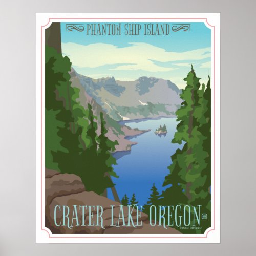Crater Lake Oregon Travel Poster