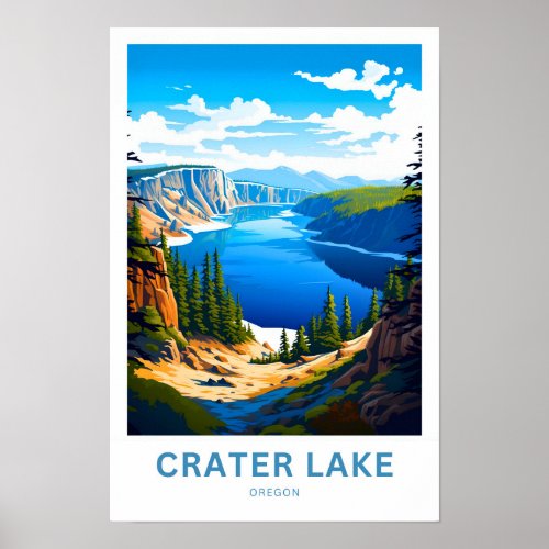 Crater Lake Oregon Travel Print