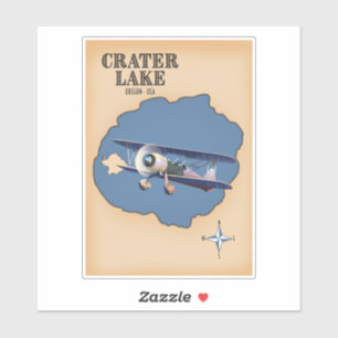 Crater Lake Oregon USA vintage map Sticker