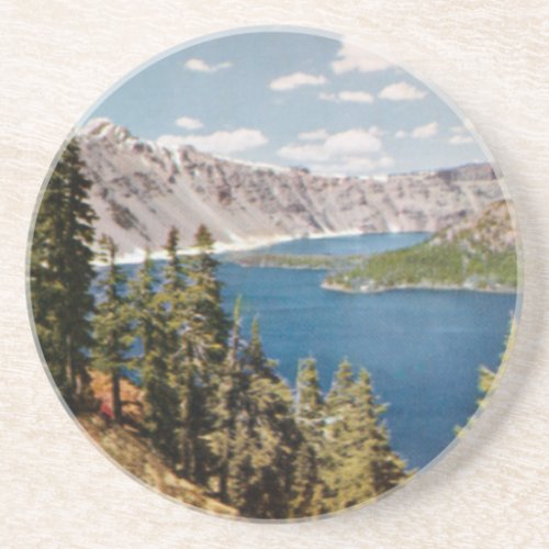 Crater Lake Oregon Vintage Coaster