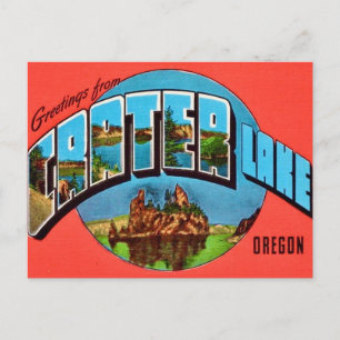 Crater Lake Oregon Vintage Greeting Postcard