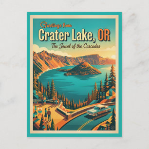 Crater Lake Oregon Vintage Style Postcard