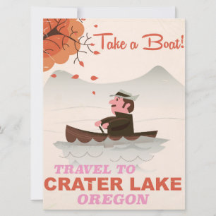 Crater Lake Oregon Vintage travel poster Invitation