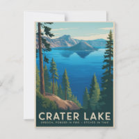 Crater Lake Oregon – Vintage Travel Poster