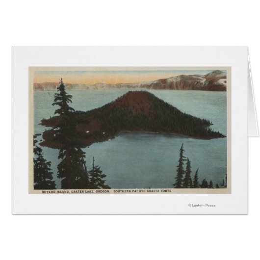 Crater Lake, Oregon - Wizard Island View #1 Cards (Front Horizontal)