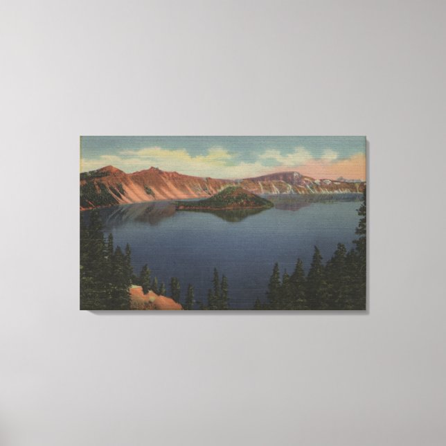Crater Lake, Oregon - Wizard Island View #2 Canvas Print (Front)