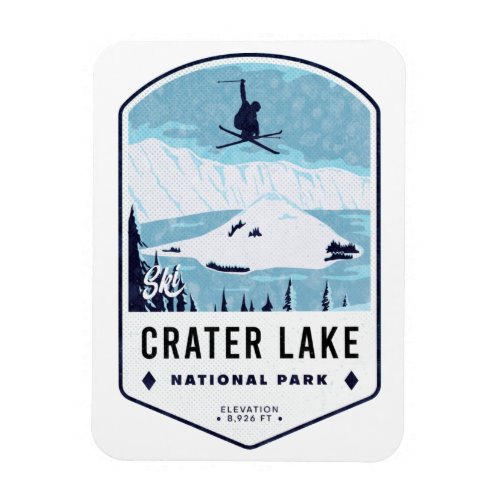 Crater Lake Ski Badge Magnet