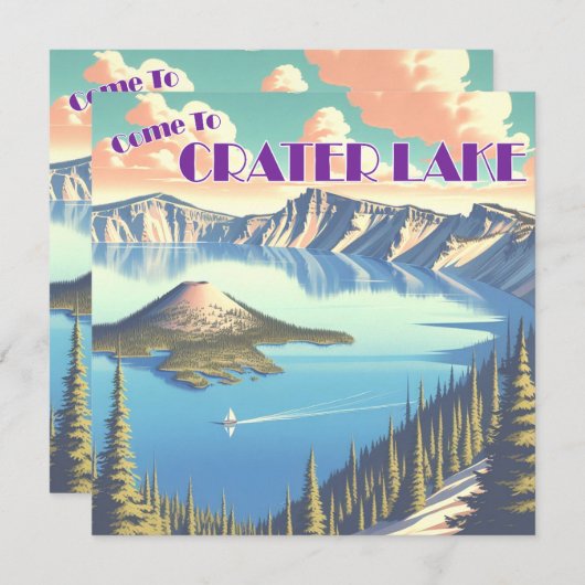 Crater Lake Vintage Poster (Front/Back)
