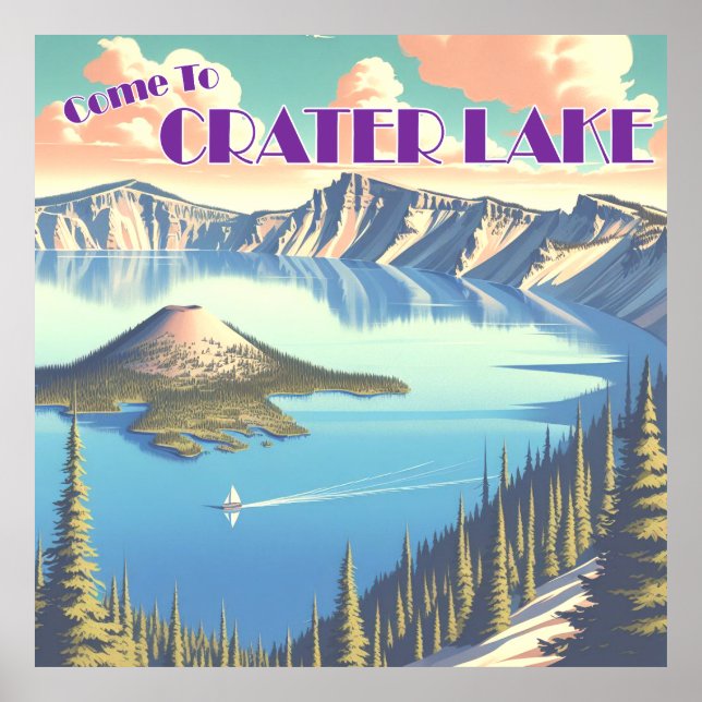 Crater Lake Vintage Poster (Front)