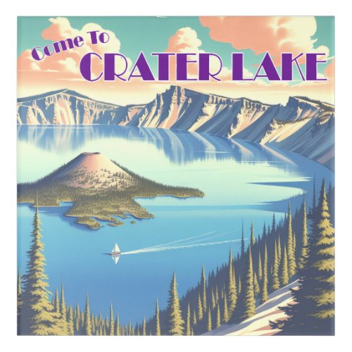 Crater Lake Vintage Poster Acrylic Print
