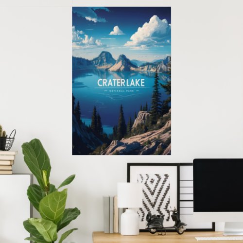 Crater Lakes Tranquil Blue Poster