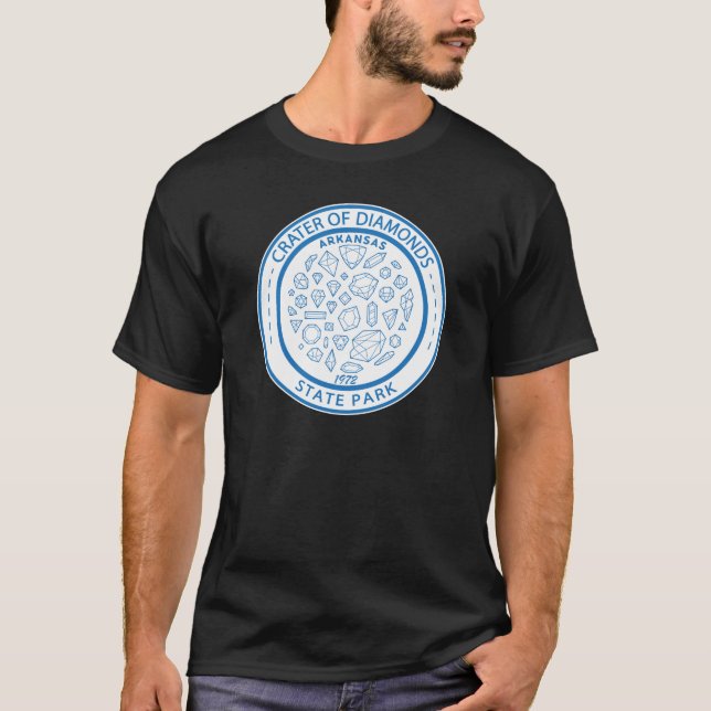 Crater of Diamonds State Park Arkansas Badge T-Shirt (Front)
