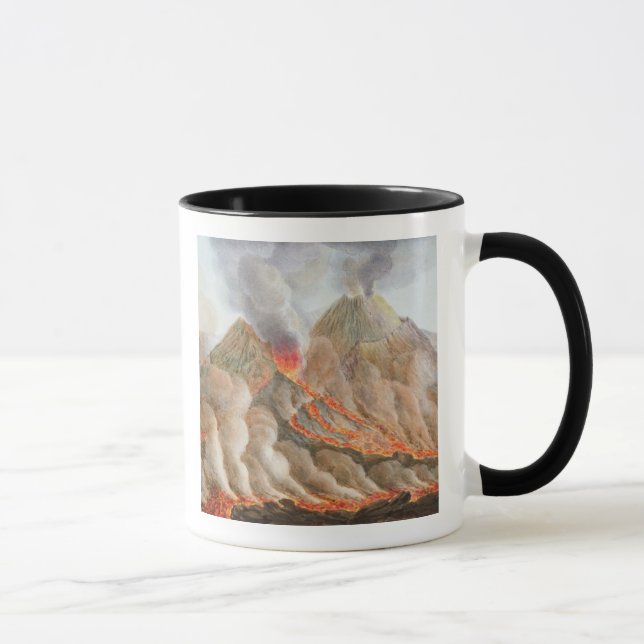 Crater of Mount Vesuvius from an original drawing Mug (Right)