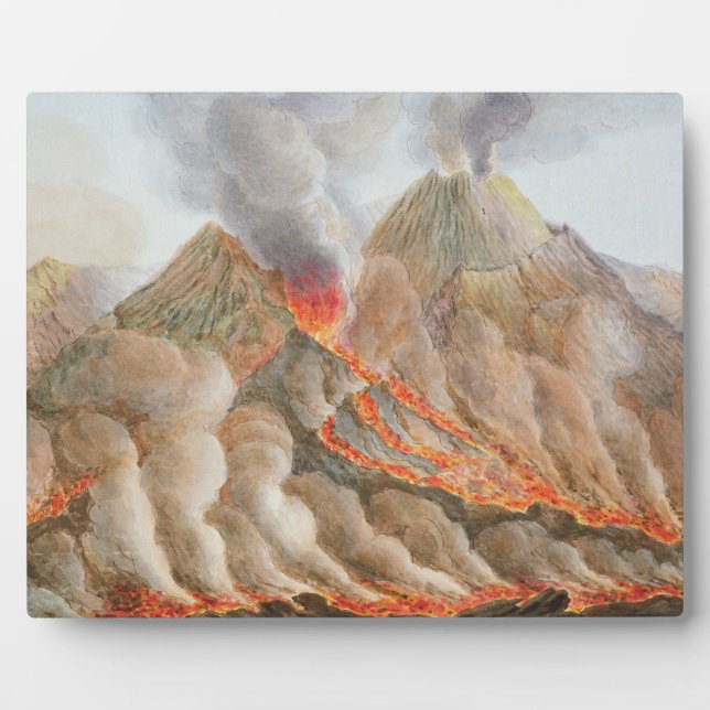 Crater of Mount Vesuvius from an original drawing Plaque (Front)