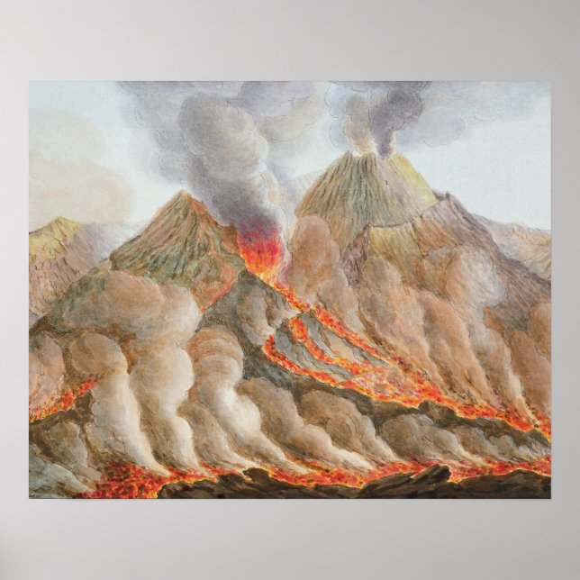 Crater of Mount Vesuvius from an original drawing Poster (Front)