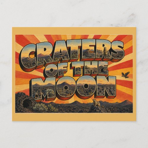Craters of the Moon Idaho Lava Cinder Cone Art Postcard