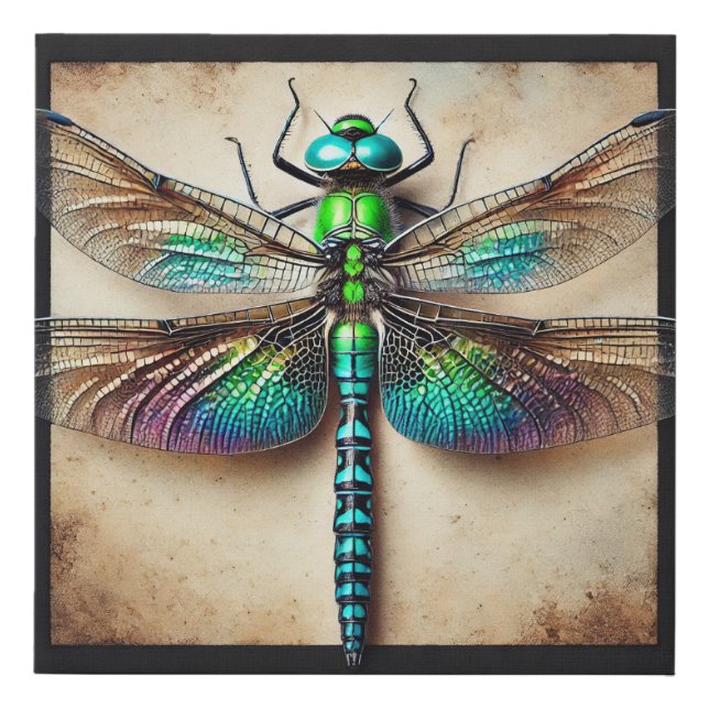 Cratilla Dragonfly 031124IREF249 - Watercolor Faux Canvas Print (Front)
