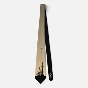 Cravate flèche faîtière kanak. sable dégradé neck tie