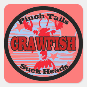 Craw Dat! Fleur de Lis, Crawfish , Craw Dat Square Sticker