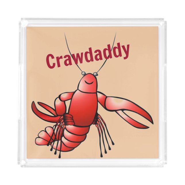 Crawdaddy Red Crayfish Acrylic Tray (Front)