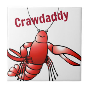 Crawdaddy Red Crayfish Ceramic Tile