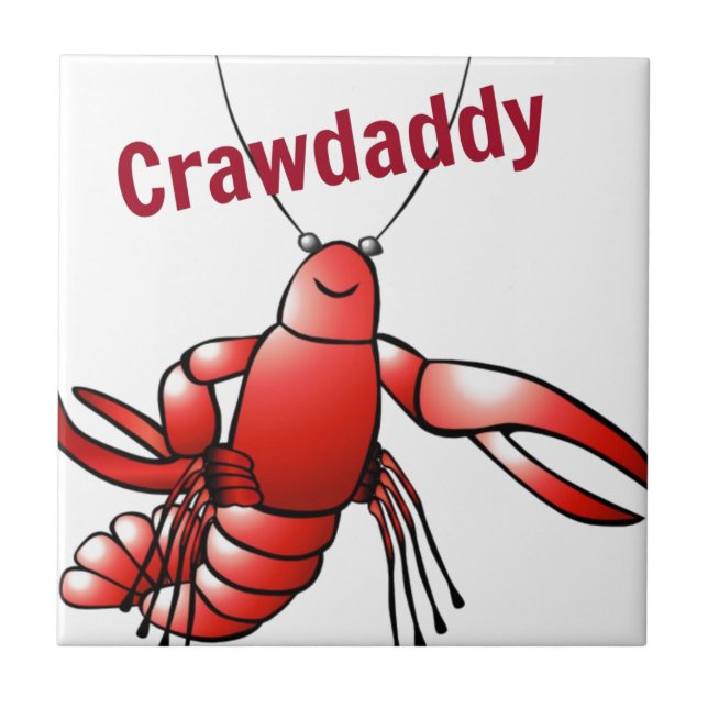 Crawdaddy Red Crayfish Ceramic Tile (Front)